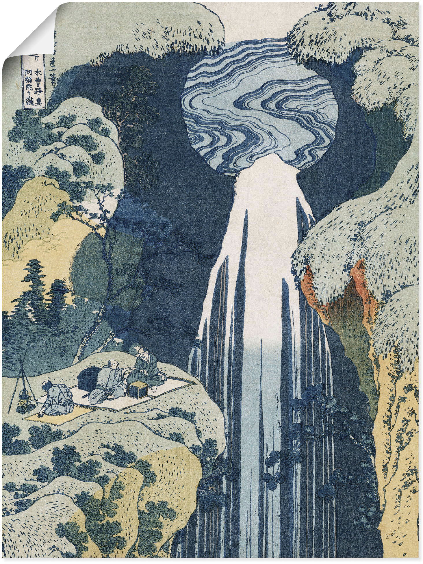 Artland Kunstdruck "Wasserfall von Amida an Kiso Straße", Gewässer, (1 St.) von Artland