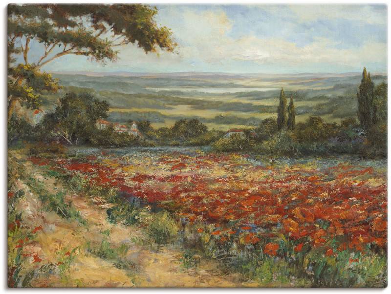 Artland Wandbild "Weg am Mohnfeld" Wiesen & Bäume 1 Stk. tlg. als Leinwandbild, Poster in verschied. Größen von Artland