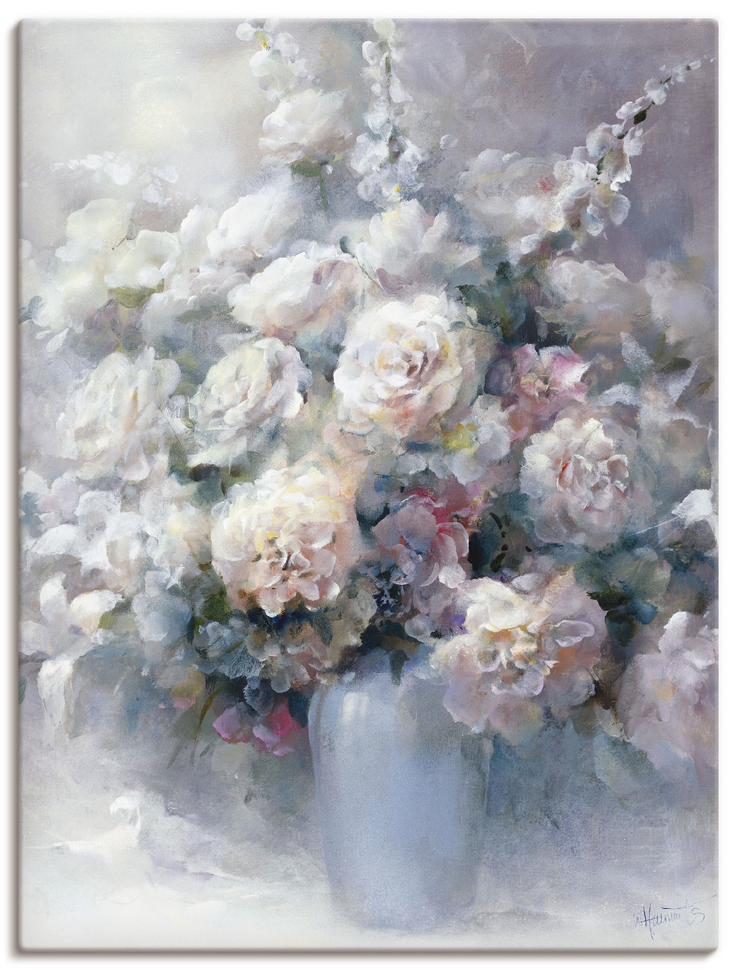 Artland Wandbild "Weißer Strauß", Blumen, (1 St.), als Leinwandbild, Poster in verschied. Größen von Artland