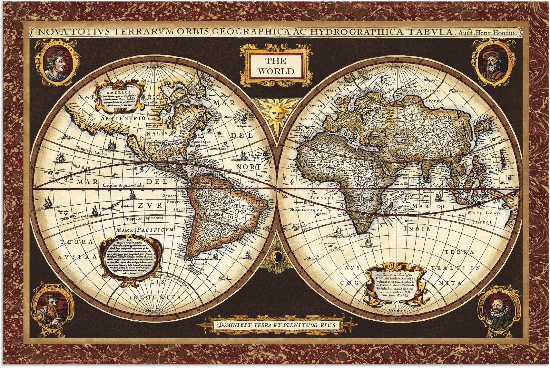 Artland Wandbild "Weltkarte" 1 Stk. tlg. als Alubild, Outdoorbild, Leinwandbild, Poster, Wandaufkleber von Artland