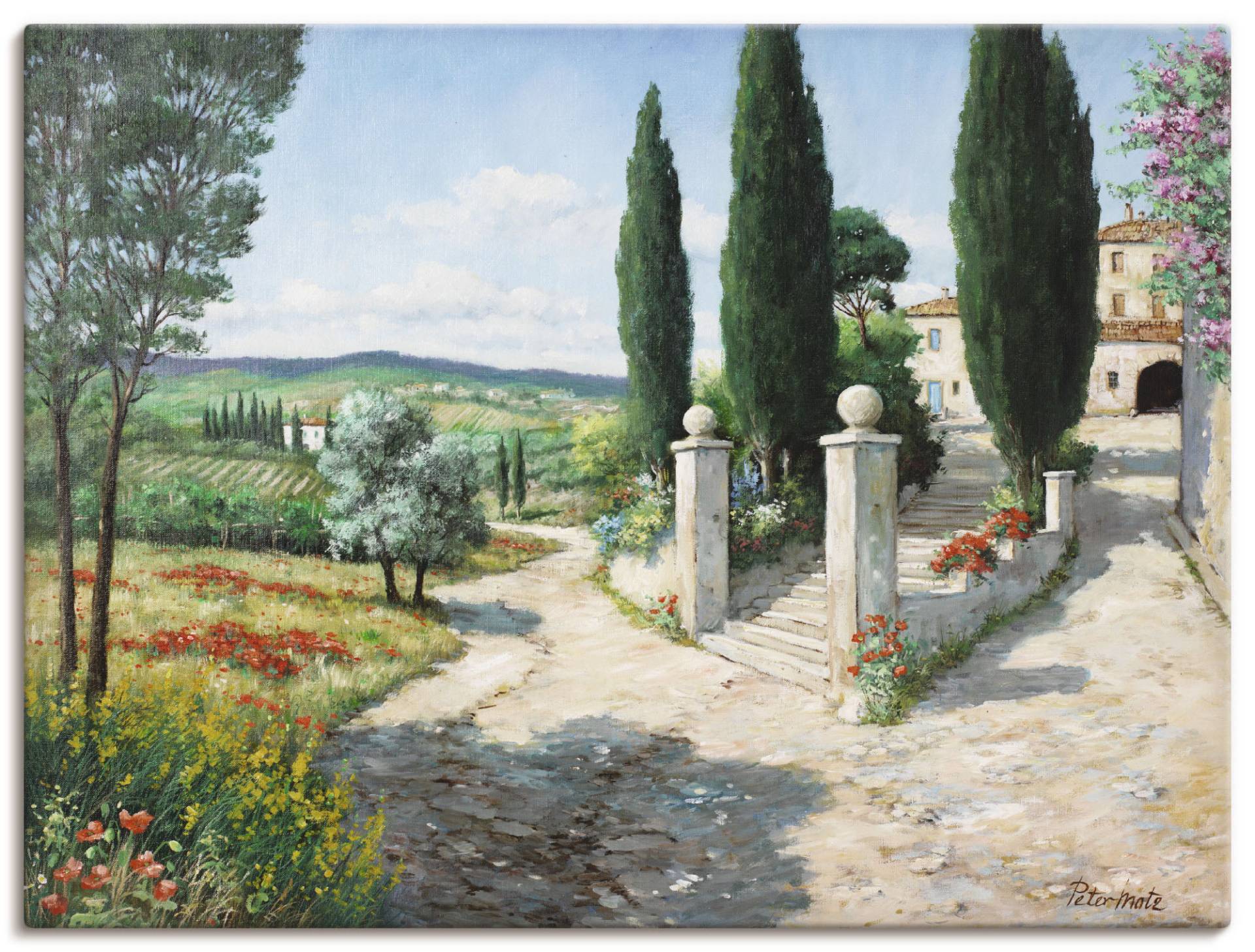 Artland Wandbild "Wohnung in der Toskana" Europa 1 Stk. tlg. als Leinwandbild, Poster in verschied. Größen von Artland