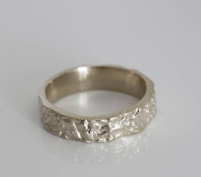 Ehering Von Männern Und Frauen, Moderner Silberner Ehering, Einzigartiges Bandset, Frauenhochzeitsband, Hergestellt in Israel von ArtleahBoutique