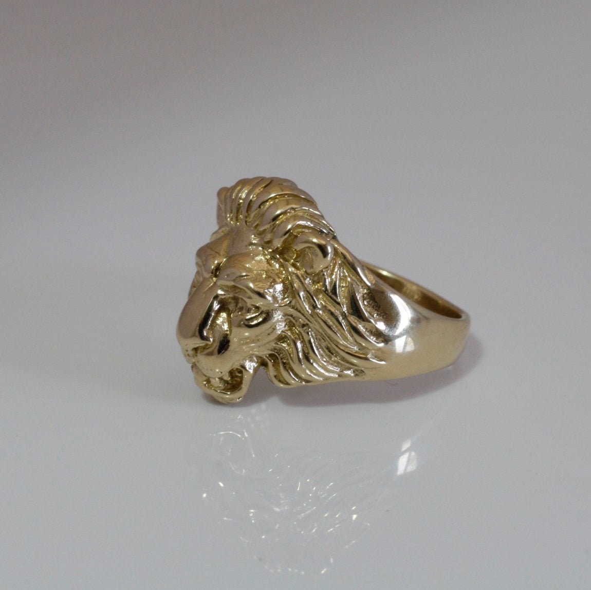Löwe Signet Ring Herren Solid Gold Amulett Leo Großer Frau Löwe Signet Ring Herren Solid Gold Amulett Leo Großer Frau von ArtleahGifts