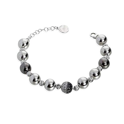 Artlinea Armband aus rhodiniertem 925er Silber und Ruthenium mit Zirkonia Pavé Boule - ZBR544-LL.2.925.* von Artlinea