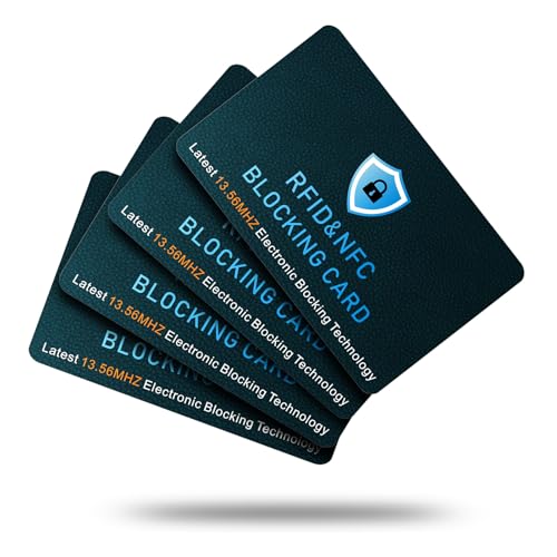 Artomnivera RFID- und NFC-blockierende Karten – schlanker Anti-Diebstahl kontaktloser Schutz für Debit-/Kreditkarten, Reisepass, Ausweis, Brieftaschenschutz für Männer und Frauen, minimalistisch, 4 Artomnivera RFID- und NFC-blockierende Karten – schlanker Anti-Diebstahl kontaktloser Schutz für Debit-/Kreditkarten, Reisepass, Ausweis, Brieftaschenschutz für Männer und Frauen, minimalistisch, 4 von Artomnivera