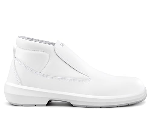 Artra Aragonit 842 rutschfeste Slipper high, metallfrei, weiße Arbeitsschuhe MIT Kunststoffkappe, Lebensmittel, Küche, Klinik, S2, SRC (Numeric_43) von Artra