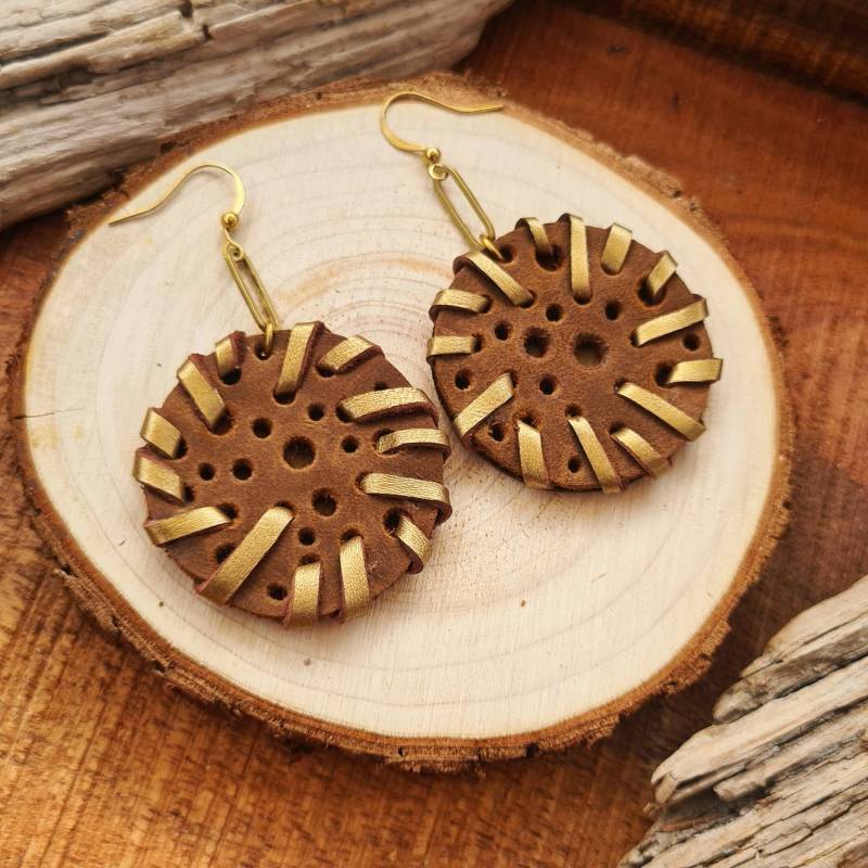 Boho Ohrringe Aus Echtem Leder von ArtsandcraftsByJunyi