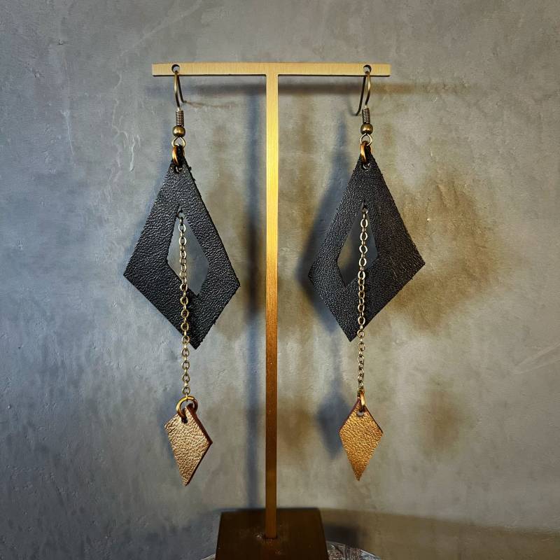 Leder Ohrringe Aus Echtem von ArtsandcraftsByJunyi