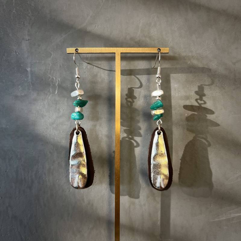 Leder Ohrringe Hippie&boho Vintage von ArtsandcraftsByJunyi