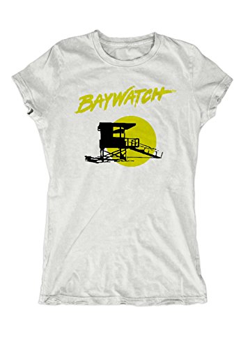 Artshirt-Factory Baywatch Logo Girlie (M, Weiß) von Artshirt-Factory