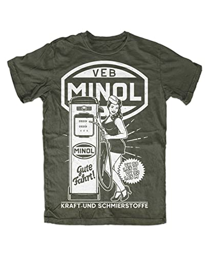 VEB MINOL Tanke T-Shirt Oliv, Größe: XL von Artshirt Factory