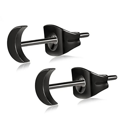 Artskin Hypoallergene Titanium Frauen Ohrstecker Nickel frei Mond Ohrstecker für Frauen Mädchen Ohrringe von Artskin