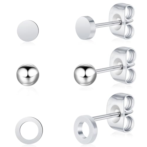 Artskin Titan Frauen silber Ohrstecker nickelfrei hypoallergen Mädchen Ohrringe Ohrstecker für empfindliche Ohren klassischen Ohrring Frauen Mädchen Teenager von Artskin