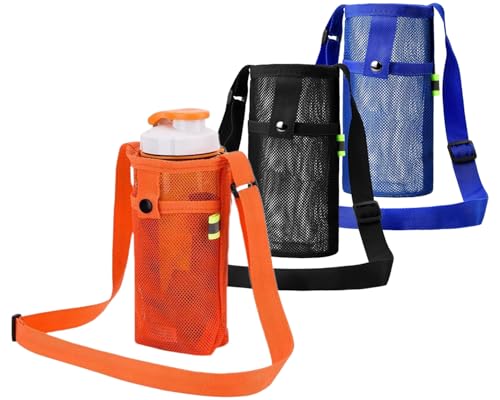 3 Stück Wasserflaschenhalter，Praktisch Mesh Trinkflasche Tasche mit Verstellbarem Schultergurt für Eltern und Kinder, Wasserflaschen Hüllen Flaschenhalter für Sport, Wandern, Reisen, Camping von Artspherees
