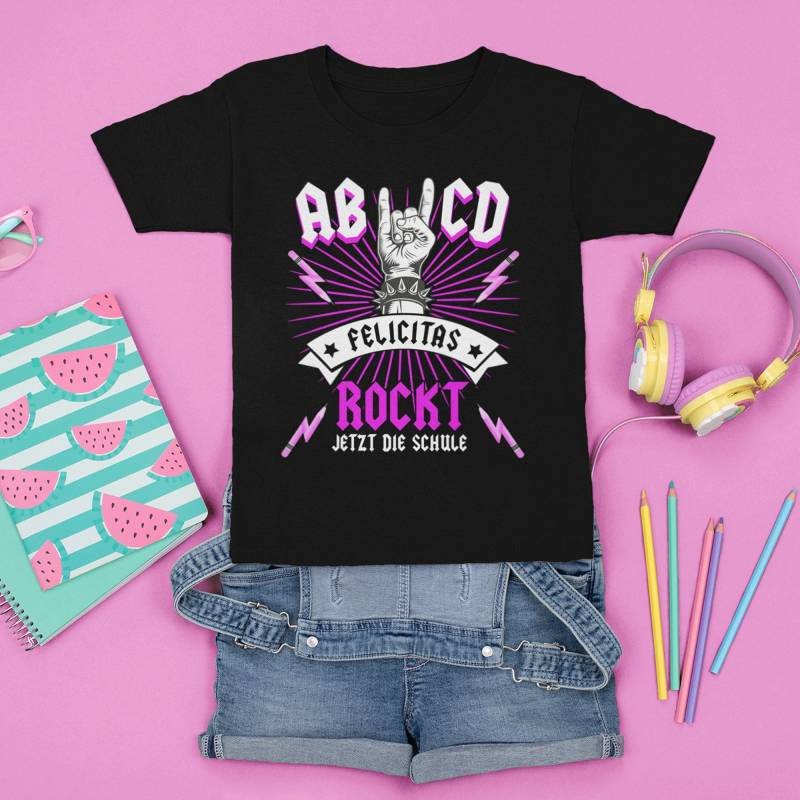 Ich Rocke Die Schule - Personalisiertes Einschulungsshirt Mädchen 2026 Schulkind T-Shirt Mit Name Geschenk Zur Einschulung/Schulstart von Artsydesignideas