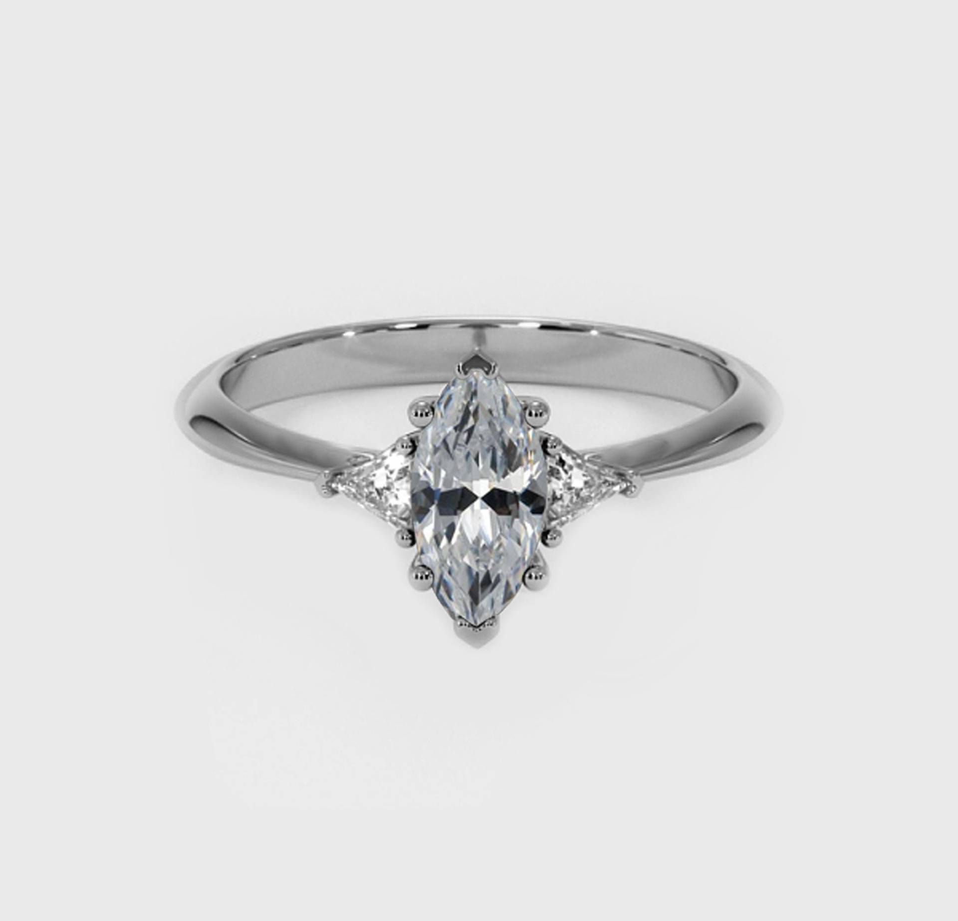 Marquise Cut & Dreieck Diamant Ring, Sterling Silber Trilogie Verlobungsring, Ehering Zierlicher Geschenk Für Sie von ArtsyjewelsEra