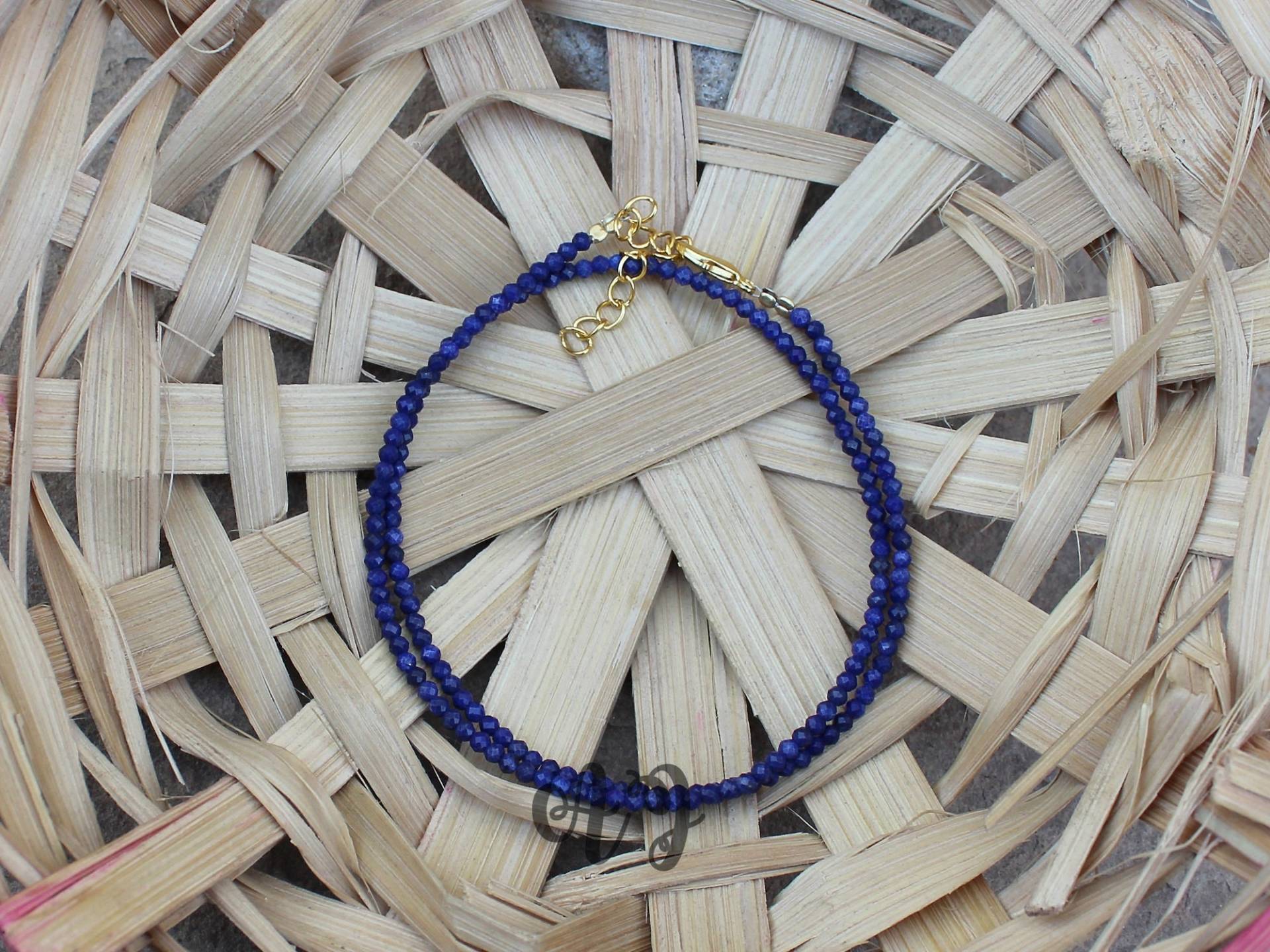 Schöne Natürliche Lapis Lazuli 3-4mm Rondelle Facettierte Perlen Vergoldet Halskette-Aaa Hochwertige Halskette Schmuck Zubehör von ArtsyjewelsForyou