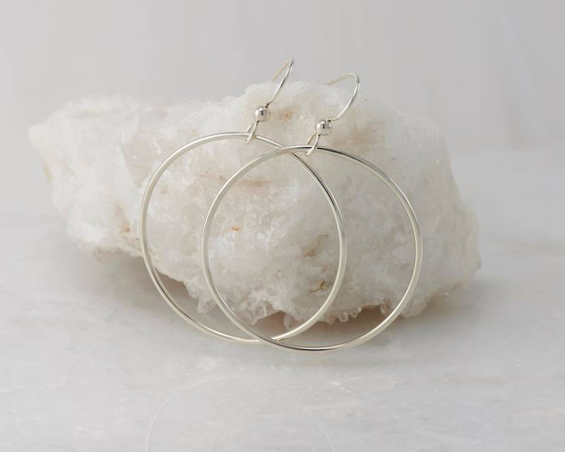 Große Silber Hoops - Hoop Ohrringe - Schlichte Hoops von Artulia