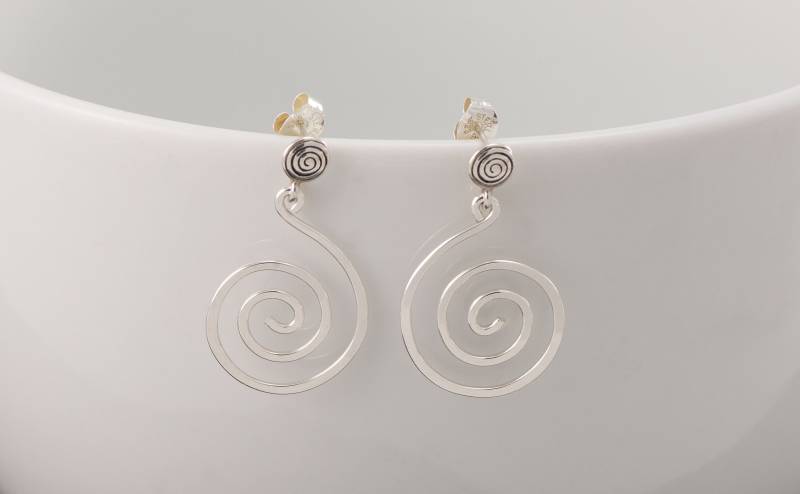 Ohrstecker Spirale Ohrringe - Sterling Silber Wirbel Post von Artulia