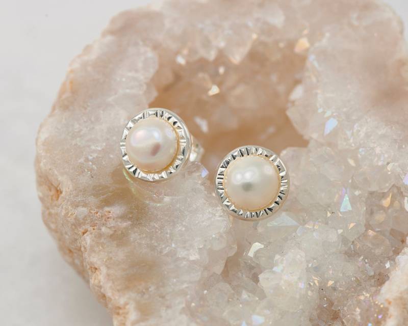 Perle Ohrstecker - Ohrringe Ohrringe-Juni Geburtsstein Silber Sterlingsilber von Artulia