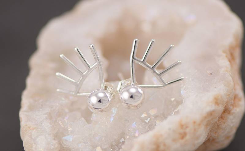 Spike Ohr Jacke - Silber Kugel Ohrringe Ohrstecker Sterling Post von Artulia