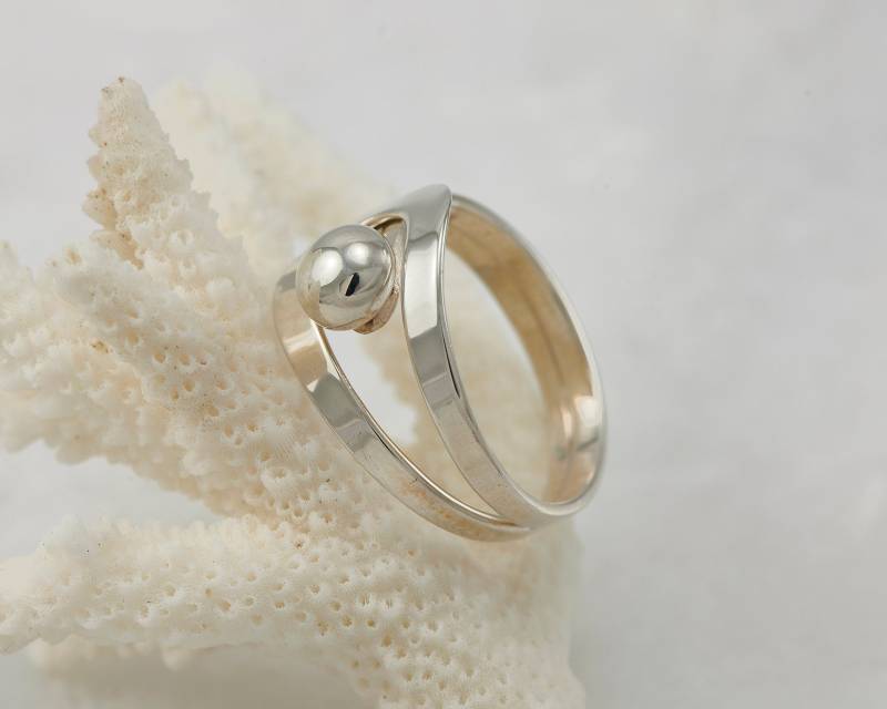 sterling Silber Ring - Schlichter Moderner Metallarbeit Ihre Größe von Artulia