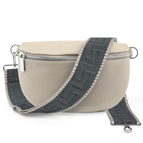 Artvall - Umhängetasche Echtleder Tasche Handtasche Leder Bauchtasche Klein mit Schultergurt Design Taschenband abnehmbar verstellbares Riemen Crossbody Bag Echt Ledertasche Damen mit Reißverschluss von Artvall
