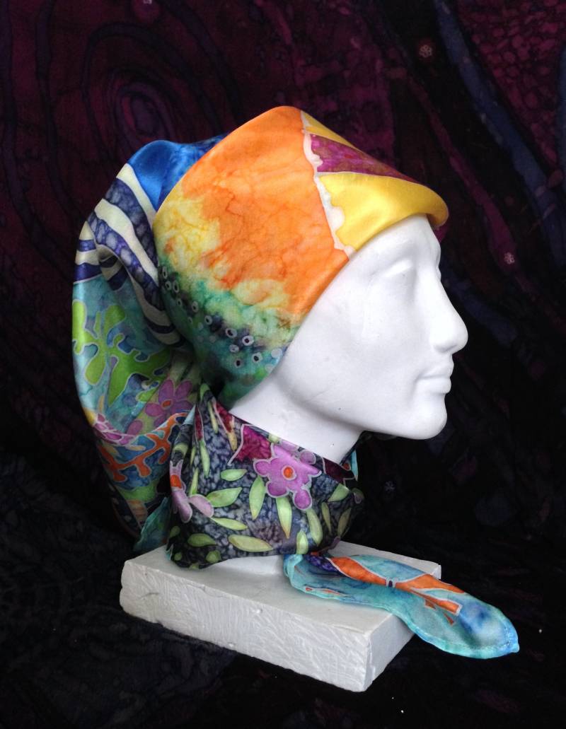 Handbemalte Seidenschal/Seide Umschlagtuch von ArtvikaShop