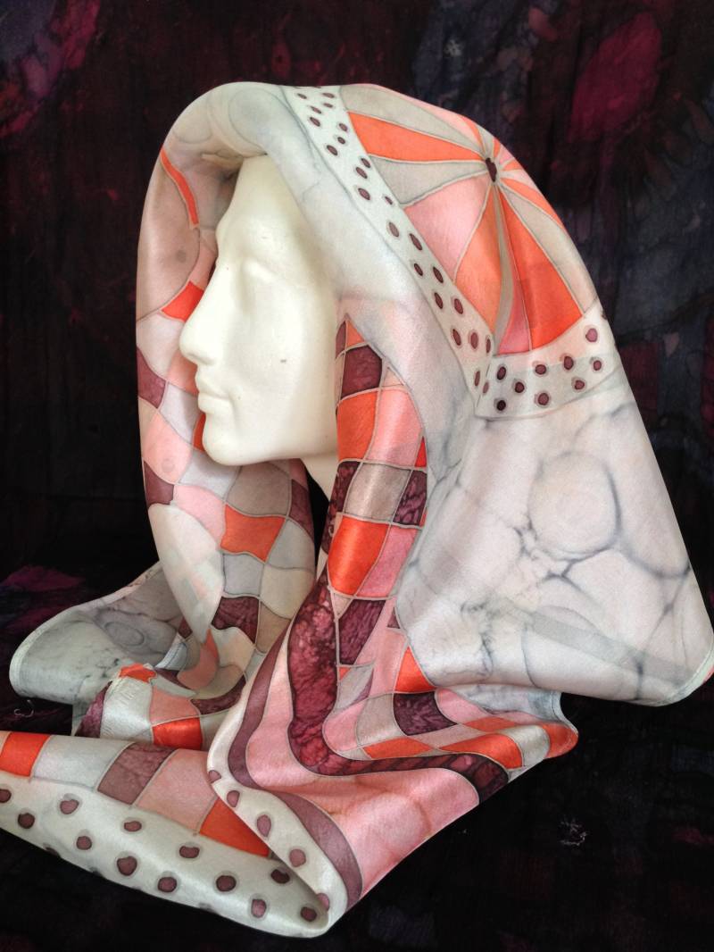 Seide Schal Handgefertigt. Hand Bemalt Zubehör - Bereit Zu Shipp von ArtvikaShop