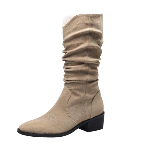 Artykey Cowboystiefel Damen Elegant Wildleder Spitze Zehenkappe Blockabsatz Knee Hohe Stiefel Damen Cowboy Stiefeletten Artykey Cowboystiefel Damen Elegant Wildleder Spitze Zehenkappe Blockabsatz Knee Hohe Stiefel Damen Cowboy Stiefeletten von Artykey