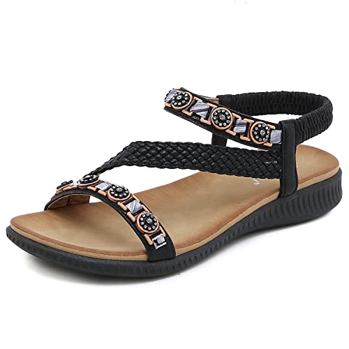 Artykey Flach Sandalen Damen Elegant Sommer mit Weiches Fussbett 2024 Bohemian Sandalen bequeme Schicke Strandsandalen Sommer Trekkingsandalen für Damen von Artykey