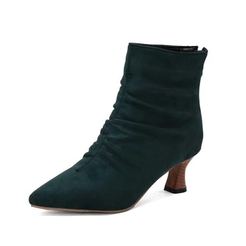 Artykey Stiefeletten Damen Elegante Back Zip Mode Stiefel Mittlerem Absatz Spitze Zehenpartie Ankle Boots 5.5CM Heel Casual Boots von Artykey