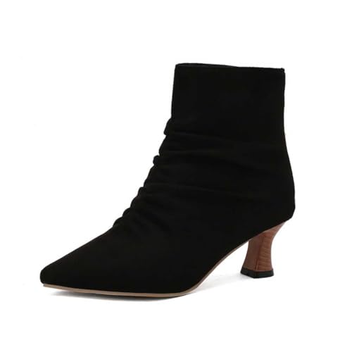 Artykey Stiefeletten Damen Elegante Back Zip Mode Stiefel Mittlerem Absatz Spitze Zehenpartie Ankle Boots 5.5CM Heel Casual Boots von Artykey