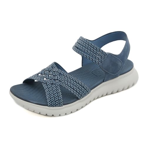 Artykey Trekkingsandalen Damen Sommer Outdoor Sandalen Wandersandalen Flach Elegant Bequeme Sport Sandale Rutschfeste Wasserschuhe Bohemian Strandsandalen von Artykey