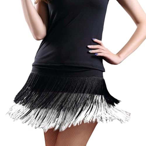 AruMinna Rumba Cha Cha Ballsaal Samba Tanzkleid Damen Latein Tango Bauch Fransen mit Quaste ShortStage Kostüme, weiß, 54 AruMinna Rumba Cha Cha Ballsaal Samba Tanzkleid Damen Latein Tango Bauch Fransen mit Quaste ShortStage Kostüme, weiß, 54 von AruMinna