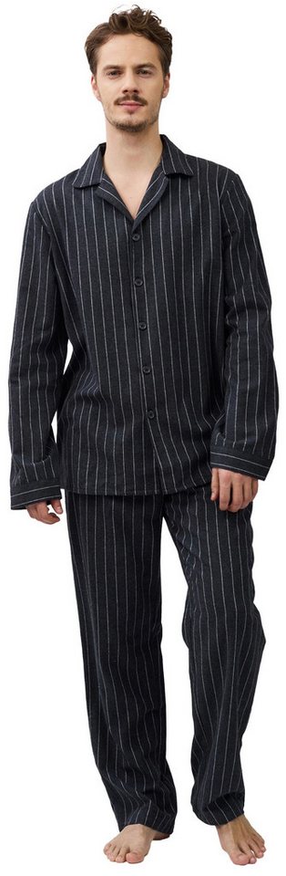 Aruelle Schlafanzug Exquisite Calm (Set, 2 tlg., 2-teilig) Herren Pyjama 2-teilig lang Webflanell Baumwolle Langarm geknöpft von Aruelle