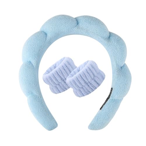 Haarband Damen Stirnband Kosmetik Headband Mit Handgelenk Waschband - 3 Stück Abschmink Haarbänder für Damen von Aruicheng