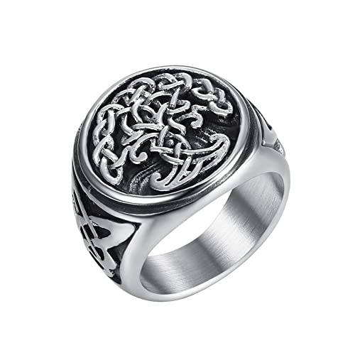Aruie Siegelring Herren Baum des Lebens Kuppel Gravur Edelstahl Schmuck Geschenk, Edelstahl von Aruie