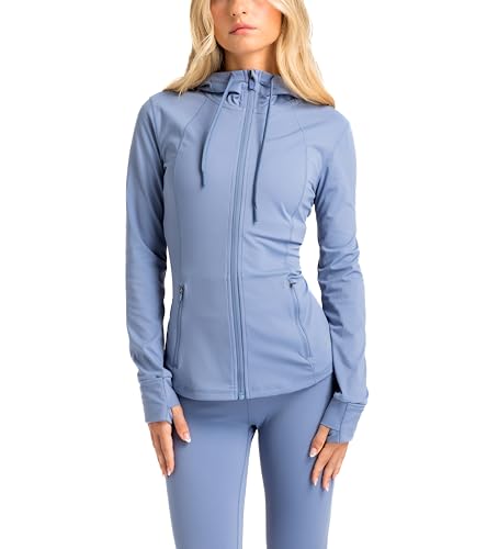 Aruki Women's Hip Length Hooded Jacket Serenity Small Zip-up Hoodie von Aruki