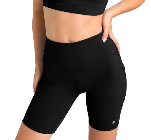 Aruki Women's Hirise Short with Side Pocket 4'' Jet Black Medium Biker von Aruki