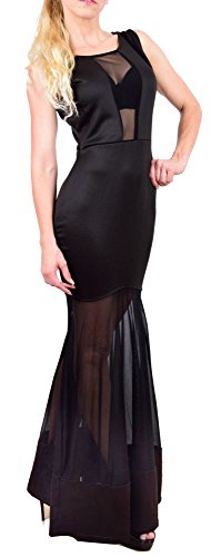 Arunta® Ausgefallenes Langes Kleid Abendkleid Maxikleid mit Netz Einsätzen von Arunta