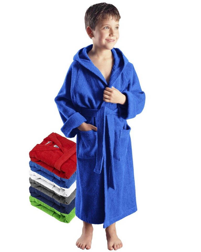 Arus Kinderbademantel für Jungen und Mädchen, mit Kapuze, 100% Baumwolle, mit zwei Taschen, farbenfroh von Arus