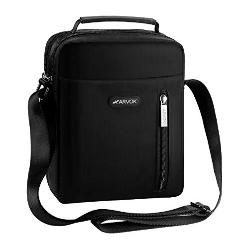 Arvok Umhängetasche Herren, Oxford Wasserdicht Schultertasche Messenger Bag Business Bag Crossbody Taschen Sling Bag Männer Klein mit Verstellbaren Schultergurt für Arbeit Reise Alltagsleben, Schwarz von Arvok