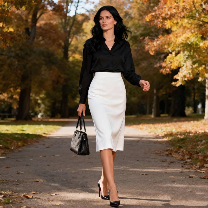 Bodycon Skirt Midi For Women, Slim Fit High Waist Office Skirt, Minimalist Modern Chic Daily Spring Outfit von Arvoryn