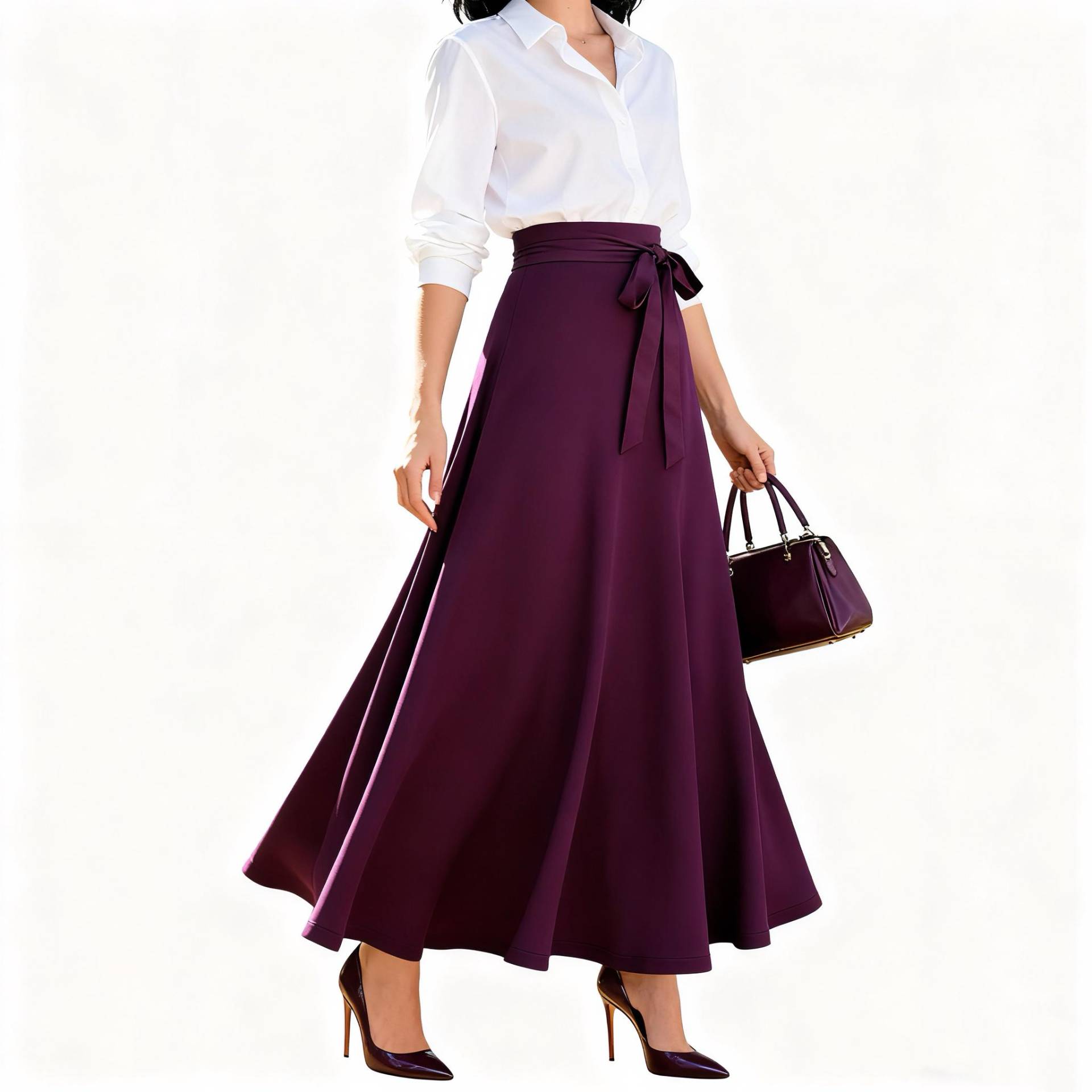 Bohemian Maxi Skirt For Women, Flowy High Waist Long Skirt, Comfortable Elegant Spring Autumn Daily Fashion Outfit von Arvoryn