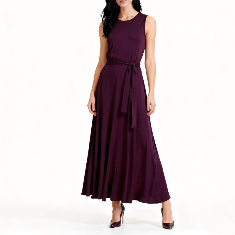 Dark Purple Maxi Dress For Women, Sleeveless Belted Long Dress, Flowy High Waist Cocktail Party Fashion Spring Autumn von Arvoryn