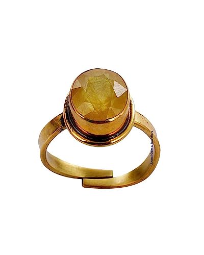 Anmol Gem 4,25 Ratti A++ Natürlicher gelber Saphir Original Edelstein (Pukhraj) Laborzertifizierter verstellbarer Ring - B0CB49CJMRNAMZ von Arwacraft