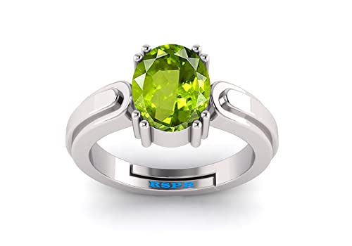 Arwacraft 10,25 Ratti 9,60 Karat zertifizierter natürlicher grüner Peridot Edelstein verstellbarer Ring / Anguthi für Damen und Herren - B09T3GQ9MRNAMZ von Arwacraft