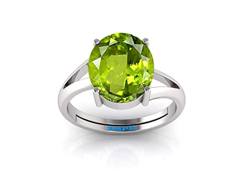 Arwacraft 6,25 Ratti 5,60 Karat zertifizierter natürlicher grüner Peridot Edelstein verstellbarer Ring/Anguthi für Damen und Herren - B09T3G8PMRNAMZ von Arwacraft