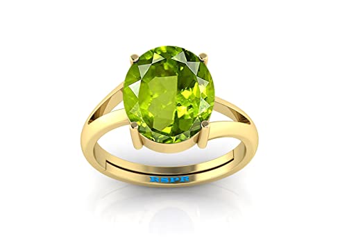 Arwacraft 6,25 Ratti 5,60 Karat zertifizierter natürlicher grüner Peridot Edelstein verstellbarer Ring/Anguthi für Damen und Herren - B09T3HCJMRNAMZ von Arwacraft